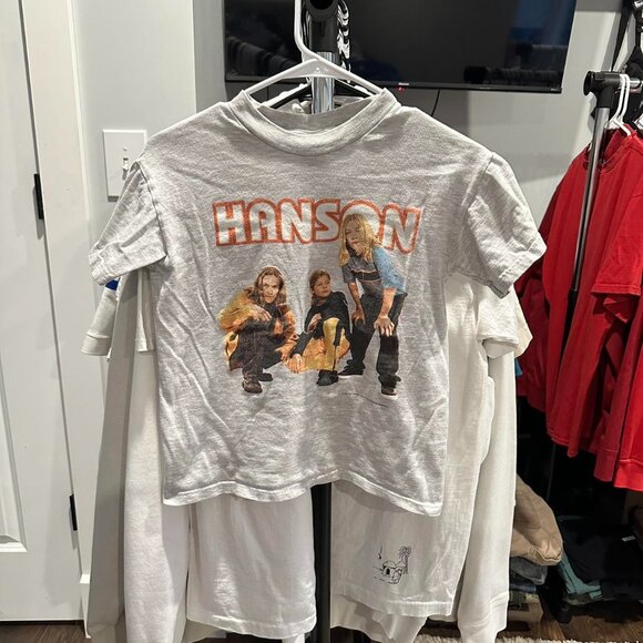 Women's White and Grey Crop-top - Picture 1 of 2